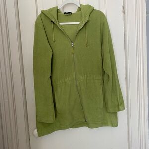 Lands' End Light Green Fleece Jacket
